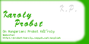 karoly probst business card